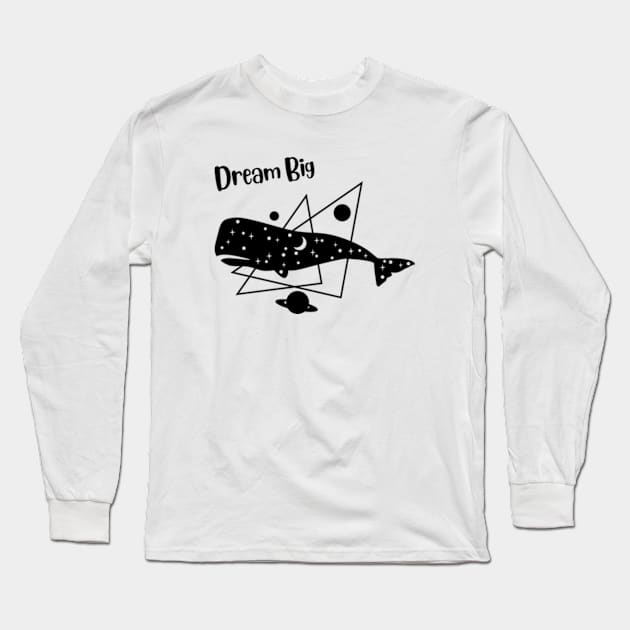 Dream Big Celestial Sperm Whale Long Sleeve T-Shirt by WebStarCreative